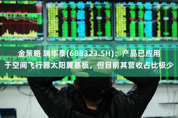 金策略 瑞华泰(688323.SH)：产品已应用于空间飞行器太阳翼基板，但目前其营收占比极少